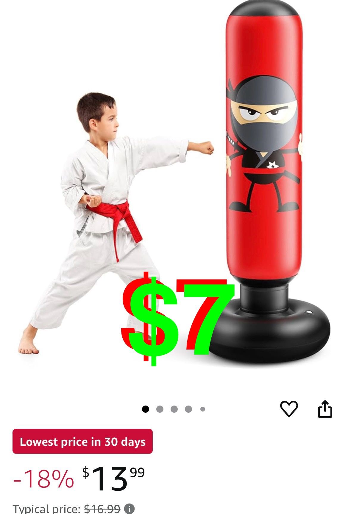 BISUFLE - Inflatable Kids Punching Bag, Punching Bag Karate Gifts for Boys and Girls, Boxing Bag for Immediate Bounce Back for Practicing Karate, Taek