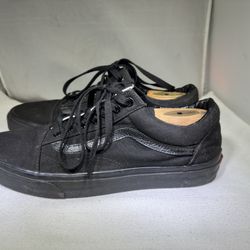 PreOwned Vans Old Skool Sk8 All Canvas Low Tops All Black Triple Black Men's 10