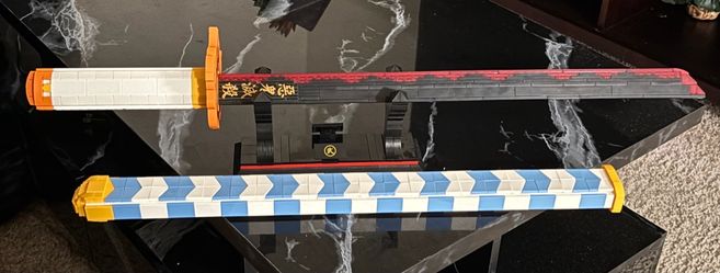 Fully built Lego Rengoku sword