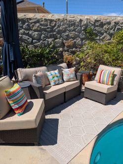Outdoor Wicker Patio Sectional Sofa Set