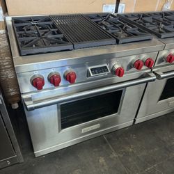 Wolf 36” Stainless Steel Gas Range Stove Dual Fuel 