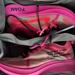 Nike Zoom Fly Off White Pink Sz 11.5 No Box Used No Insoles