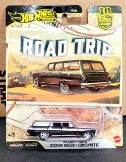 New! Hot Wheels Premium Car Culture Road Trip 64 Chevy Nova Station Wagon