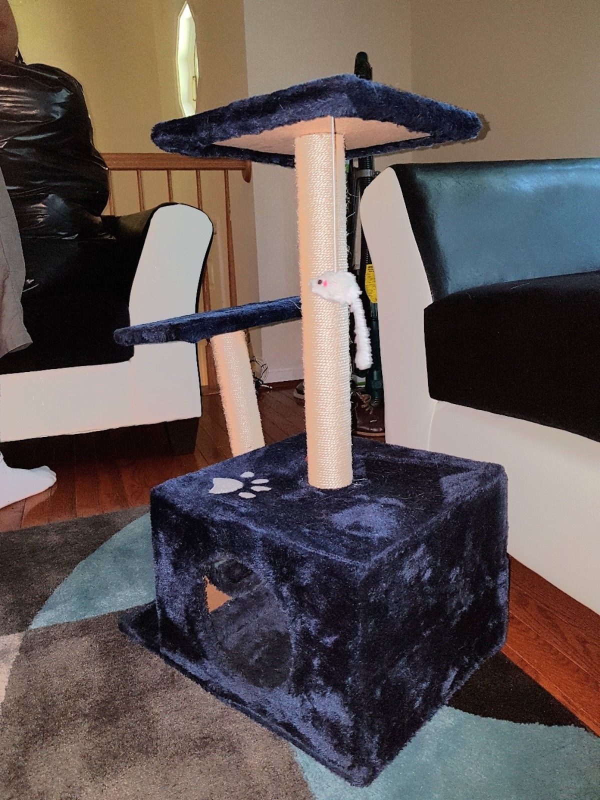 Navy blue 27" Cat Tree Condo House Scratches