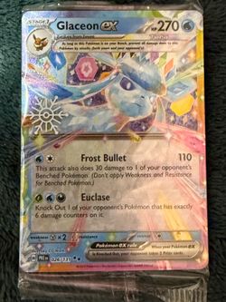 Glaceon ex 026/131 Sealed Snowflake Promo Prismatic Evolutions TCG Kawaii