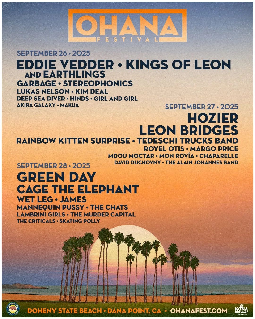 Ohana Fest Sunday 9/28 - 4 GA Tickets $150