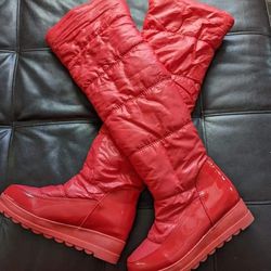 Red Fleece Lined Boots