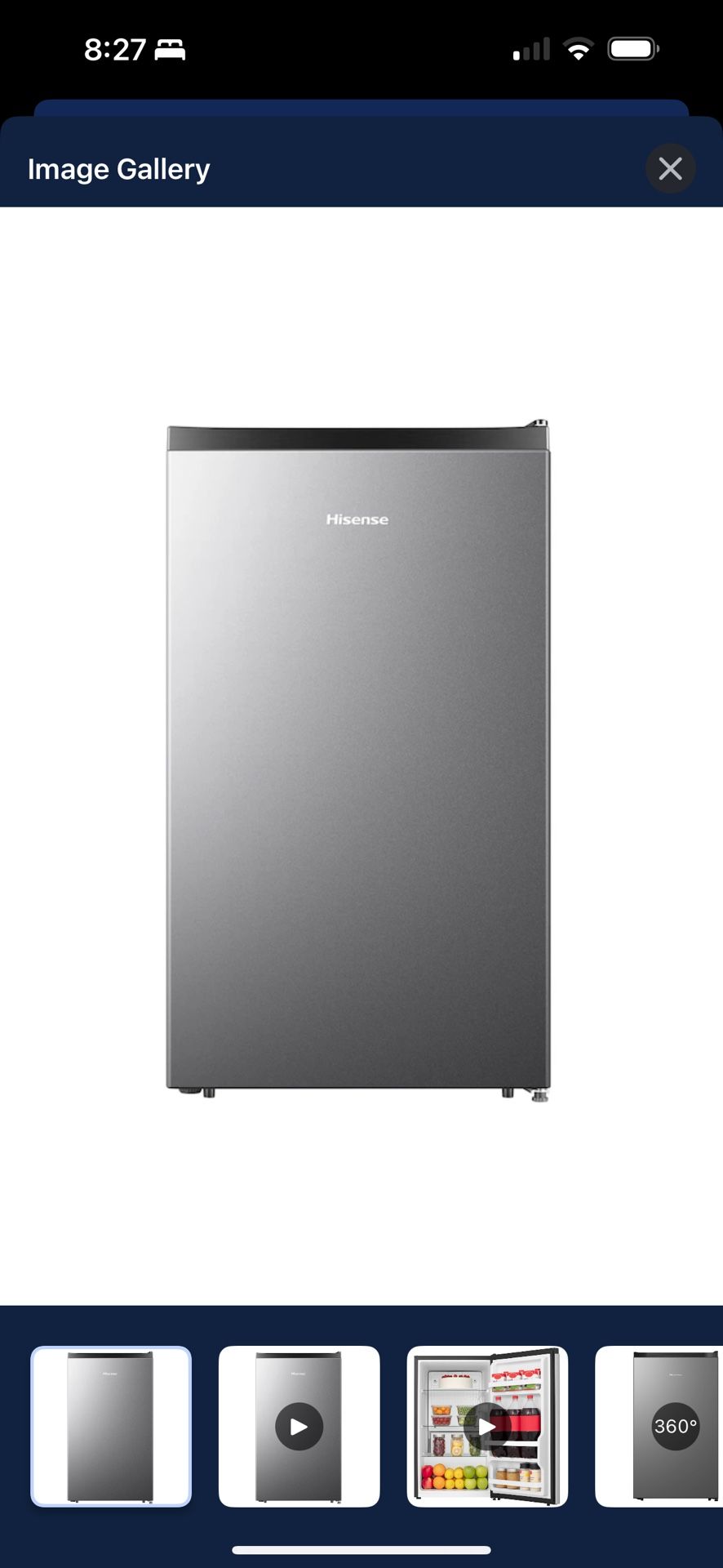 Hisense 4.4 Cu Feet Mini Fridge (Silver) ENERGY STAR