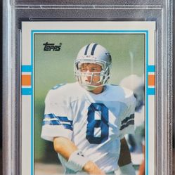 Troy Aikman 1989 Topps Traded #70T - PSA 9
