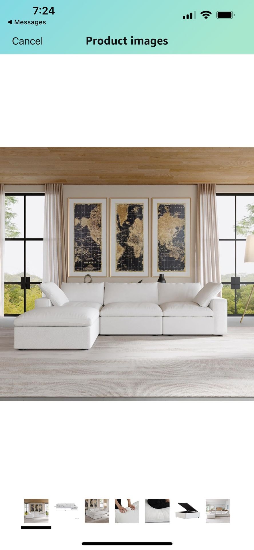 Beautiful White Modern L-shaped Modular Sectional Couch