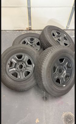 Bridgestone Dueler HT 245 75 17 Brand New Tires With Steel Wheels Jeep Gladiator