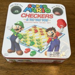 NEW Super Mario Checkers & Tic Tac Toe Collector’s Game Set