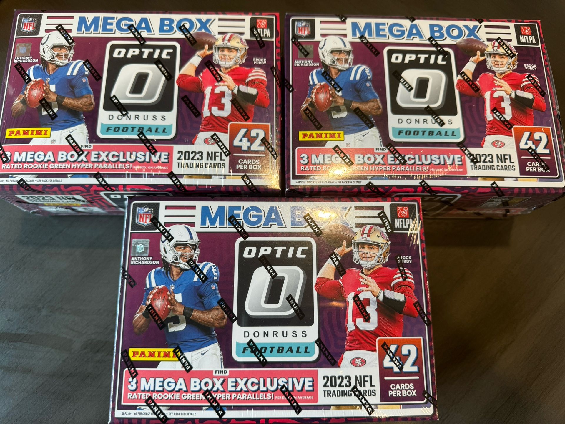2023 Prizm Optic Football NFL Mega Box Green Hyper Target Parallel for