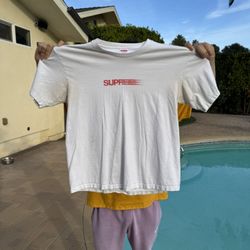 Supreme Motion Logo Tee White Red Large