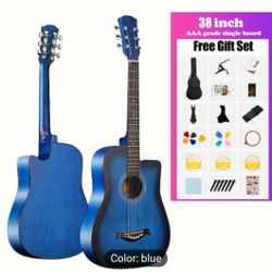 38 inch wooden guitar