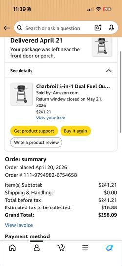 Charbroil 3-in-1 Dual Fuel Outdoor Bistro Pro ELECTRIC Grill & Griddle + CHARCOAL Mode BBQ, Black -