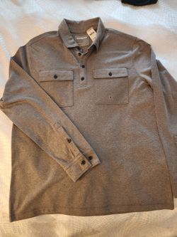 Express Long Sleeve Polo Shirt Gray