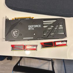 Geforce RTX 360 venus 3x 12gOC and 2 sticks of 8gb DDR4 Vulcan RAM (16 gb)