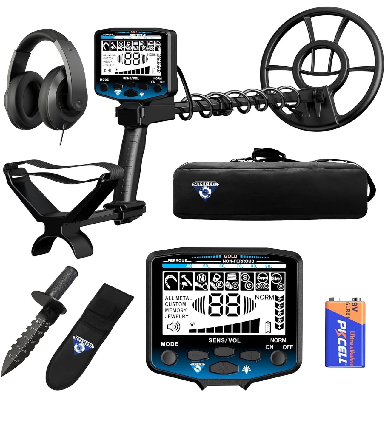 New-Metal Detector for Adults Professional, Higher Accuracy Gold Silver Metal Detectors Kit, Intelligent NORM Mode for Beginner, 6 Modes, Advanced DSP