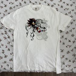 Sonic X Shadow White Tribal Shirt SIZE M