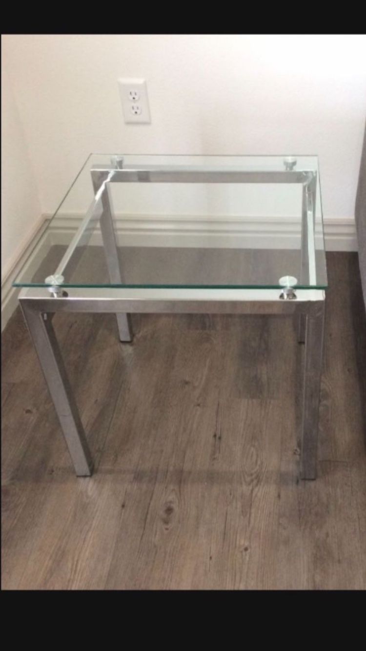 Glass And Metal Table