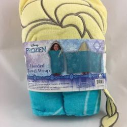 Disney FROZEN Elsa Hooded Bath Towel Icy Blue Printed 1 Piece 100% Cotton Poncho Thumbnail