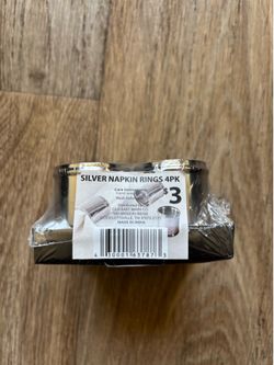 Silver napkins rings 4pk