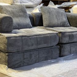 76'' Convertible Folding Sofa Bed, Floor Sleeper Sofa Couch with Fixed-Shape Frame, Compression Comfy Couch in a Box, Boneless Modular Loveseat for Li