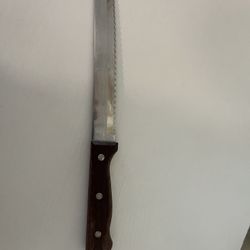 Tramontina Bread Knife Serrated Edge Stainless Steel Wooden Handle Brazil 