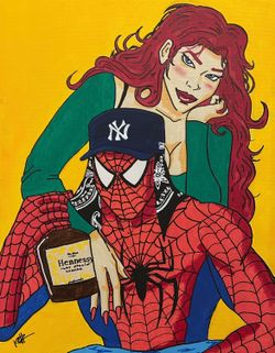 16x20 Spider Man Canvas Painting