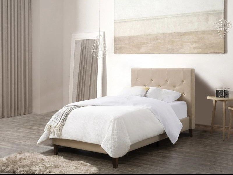 Cream Twin Size Bed 