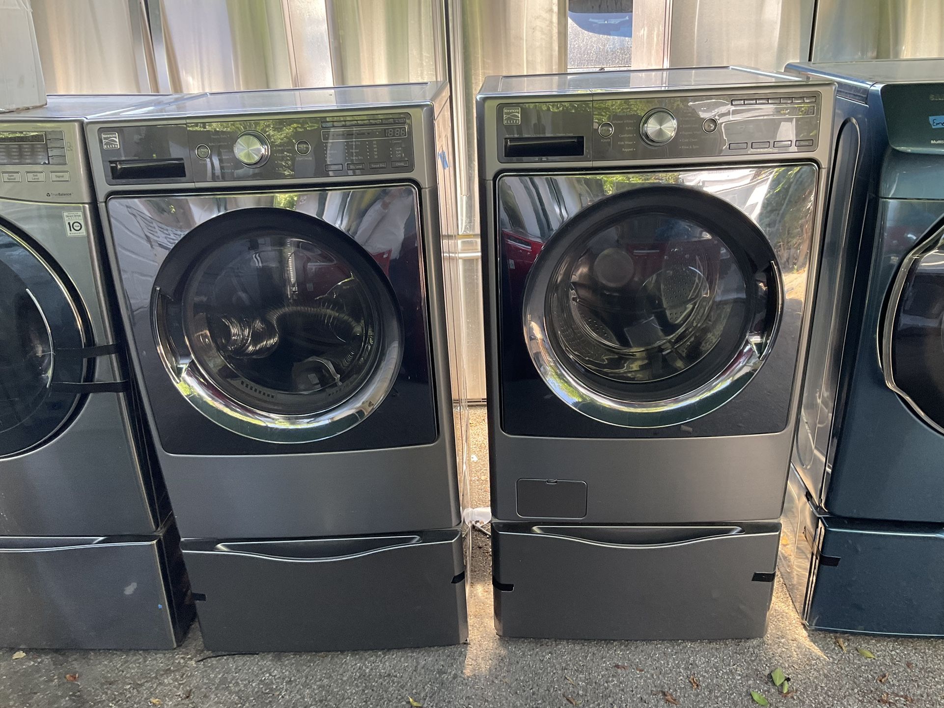 Set Washer and Dryer Gas S Steel 