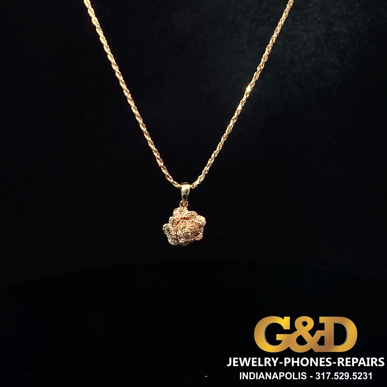 10k Rose Gold Charm With Chain