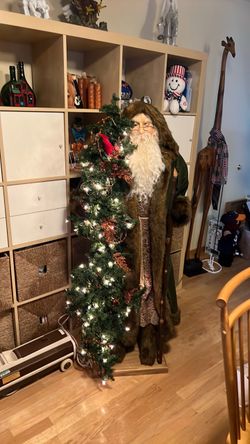 Wheeling. 5 foot Santa with lighted Christmas tree by Ditz Designs. Numbered 163/750. 05.
