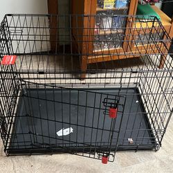 KONG® Ultra-Strong Double Door Wire Dog Crate with Divider Panel