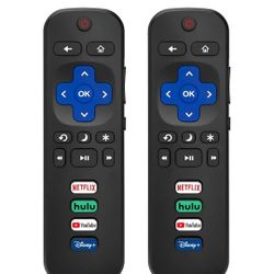 Replacement Remote Compatible for TCL Roku/Hisense Roku/Onn Roku/Insignia Roku/Element Roku/Westinghouse Roku TV with 2 Pack Soft Case【Not for Roku St