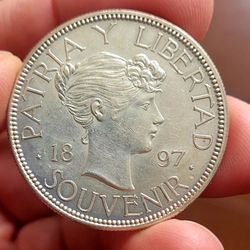 Cuba 1897 Peso Souvenir Sin Circular Moneda Cubana