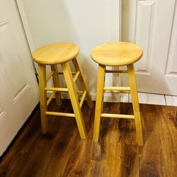 Wood Round Seat Kitchen Counter Bar Stool $15/EACH