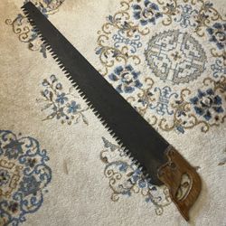 Vintage 36” 1 or 2 Man Crosscut Buck Saw Warranted Supreme Logging Hand Tree