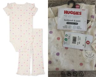 New Huggies 2 Pc Outfit Girl's - 18 Months