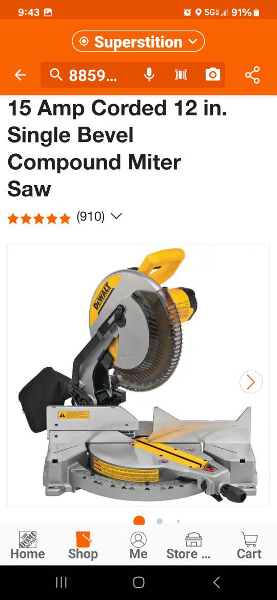 Dewalt 12 inch com pound miter saw.