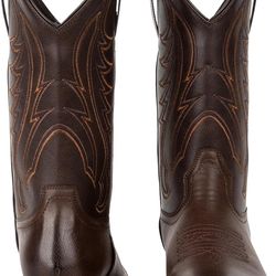 Cowboy Boots for Men Square Toe Men's Western Boots Classic Embroidered Country Boots for Concert Daily . Size 11.5