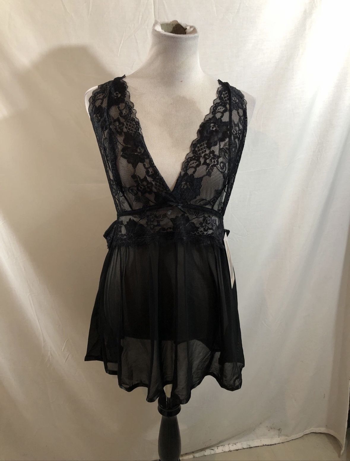 Seven Til Midnight Black 2 Pc Lacy Cami & panties - Womens 3X/4X, NWT