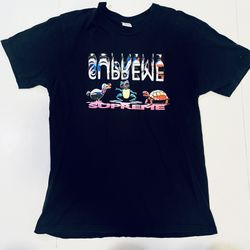 Supreme Friends T-Shirt Size Large  FW17 Black Duck Frog Turtle Gray