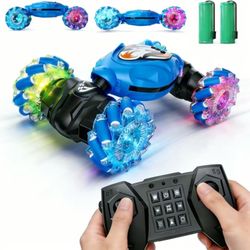 RC Stunt Car 360° Spins + LED Light Wheels – Remote Control – NEW (Opened Box)