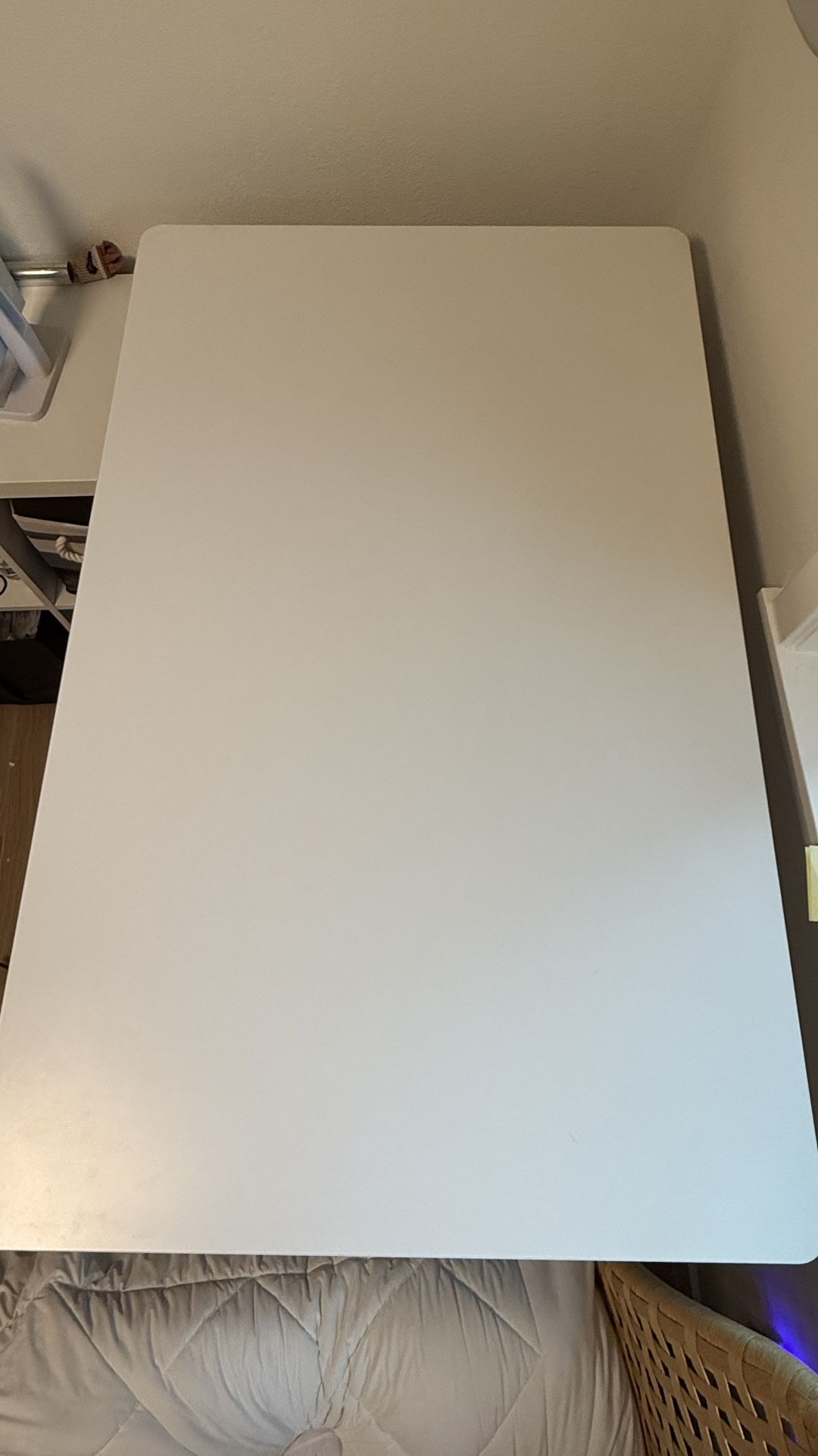 FLEXISPOT EN1 Single-Piece Standing Desk 48"x30" White - 1-Inch Thick Desktop - Home office desk set up, adjustable desk 