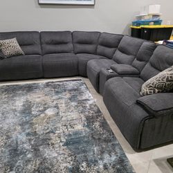 Dark Gray Microfiber Sectional Sofa