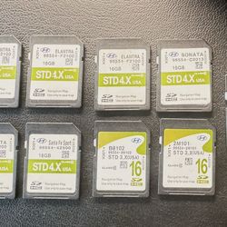 Lot of 9 HYUNDAI SD MAP DATA CARDS. OEM