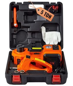 Brand new Electric Car Jack 5 Ton with Electric Impact Wrench & Inflator Pump 12V 11023 lbs Hydraulic Floor Jack, Portable Tire Changing Kit, with LED