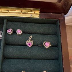 Pink Heart Jewelry Set